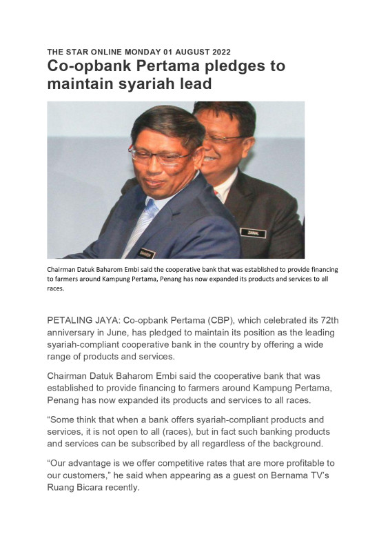 co-opbank-pertama-pledges-to-maintain-syariah-lead-the-star-online-monday-01-august-2022page-0001